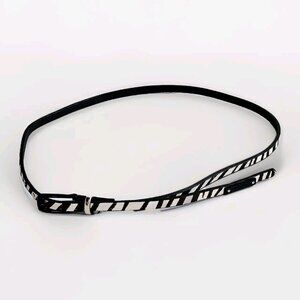 Buffalo David Bitton Belt Womens S Zebra Print Metal Buckle Real Leather Narrow